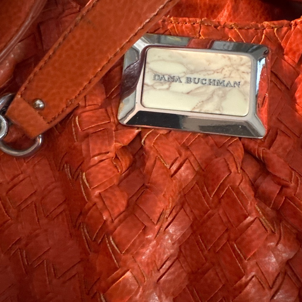 Orange Dana Buchman Woven Shoulder Bag